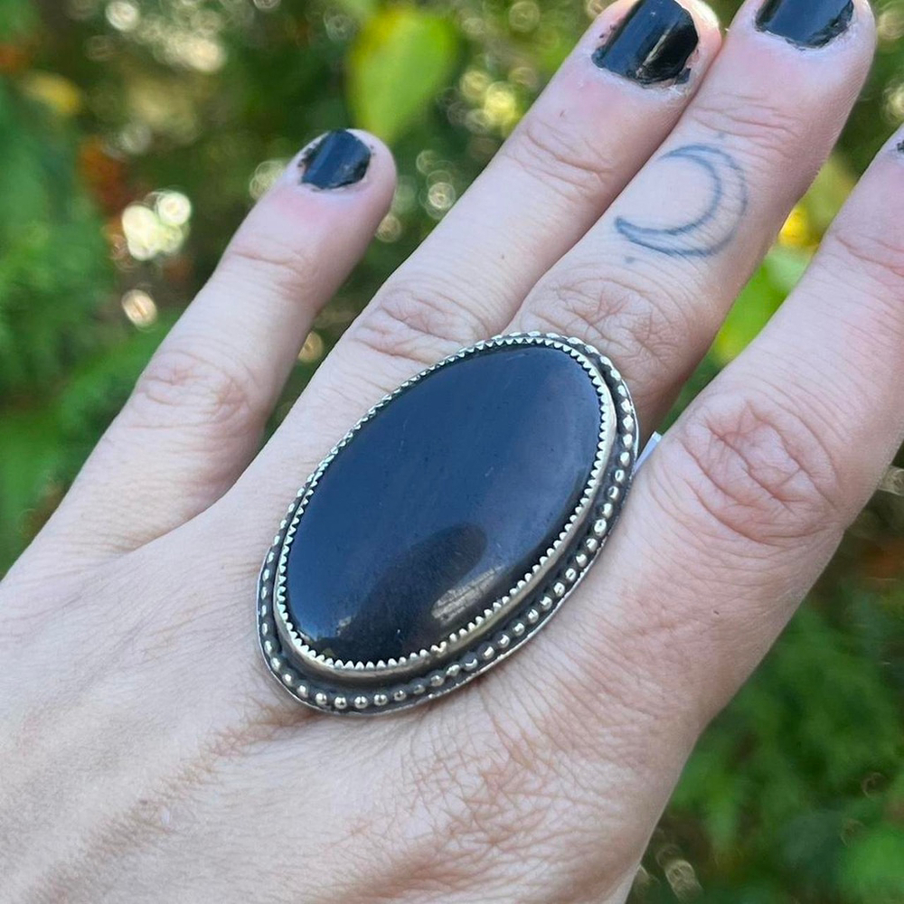 Sterling Silver Zebra Agate Ring - image 2